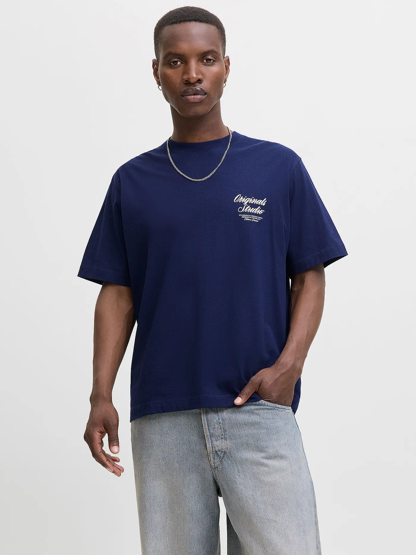 JACK & JONES | T-Shirt JORNORREBRO  | dunkelblau