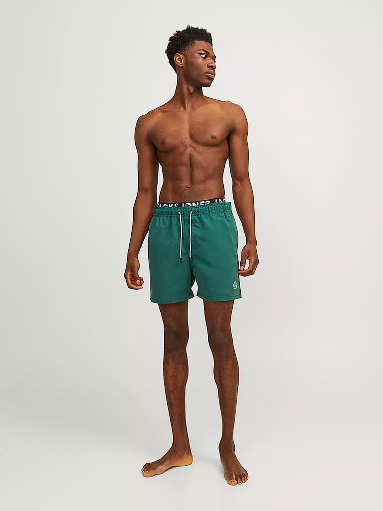 JACK & JONES Jpstfiji Jjswim Double Logo Ly SN Pantaloncini, Nero