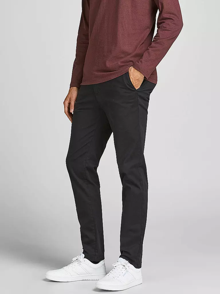 JACK & JONES | Chino Slim Fit JPSTMARCO  | schwarz