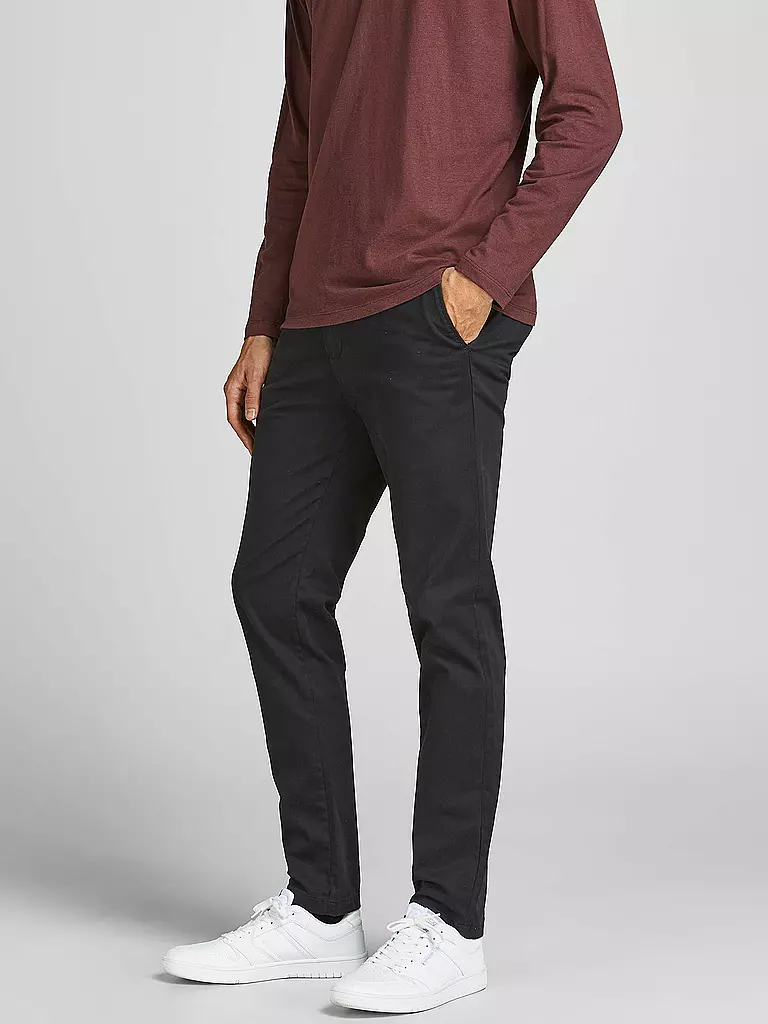 JACK & JONES | Chino Slim Fit JPSTMARCO  | schwarz