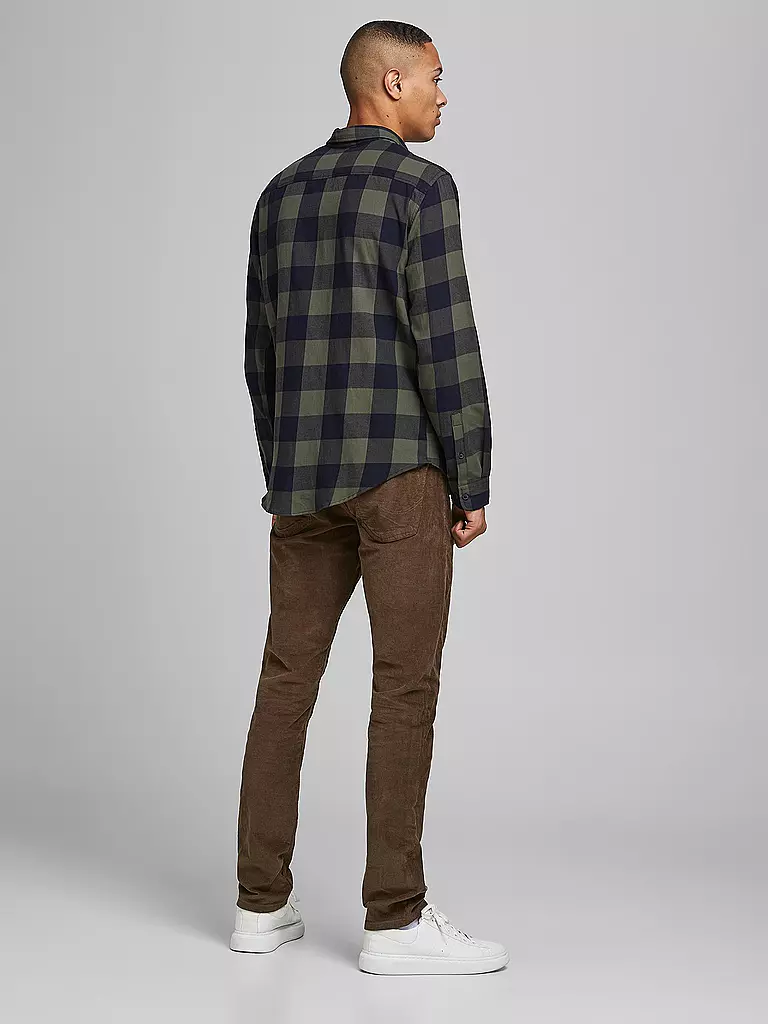 JACK & JONES | Hemd Slim Fit JJEGINGHAM  | olive