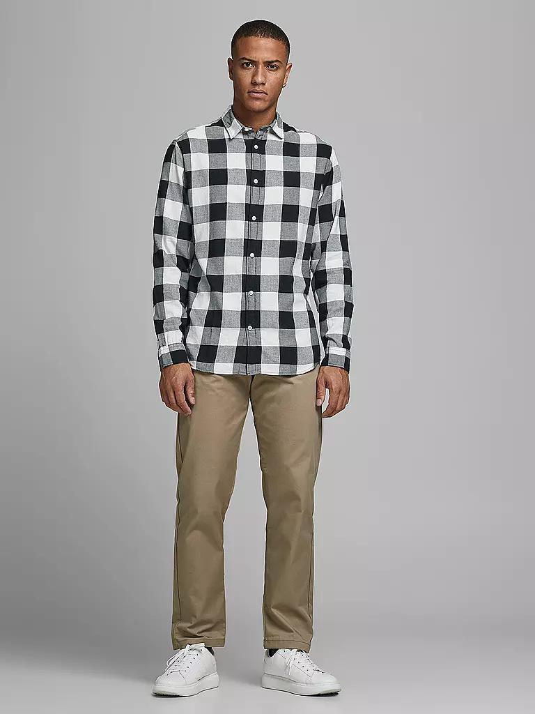 JACK & JONES | Hemd Slim Fit JJEGINGHAM  | weiss