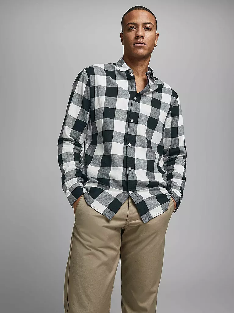 JACK & JONES | Hemd Slim Fit JJEGINGHAM  | weiss