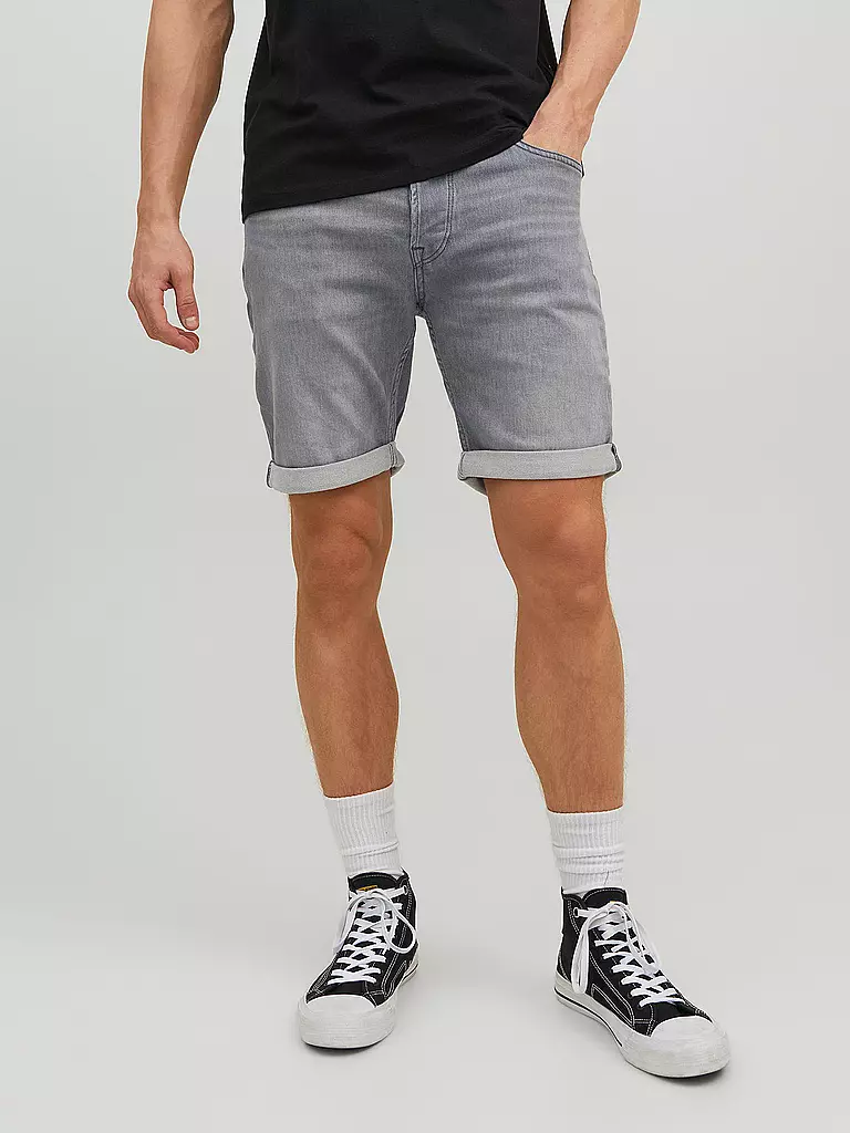 JACK & JONES | Jeans Shorts JJRICK JJICON | hellgrau