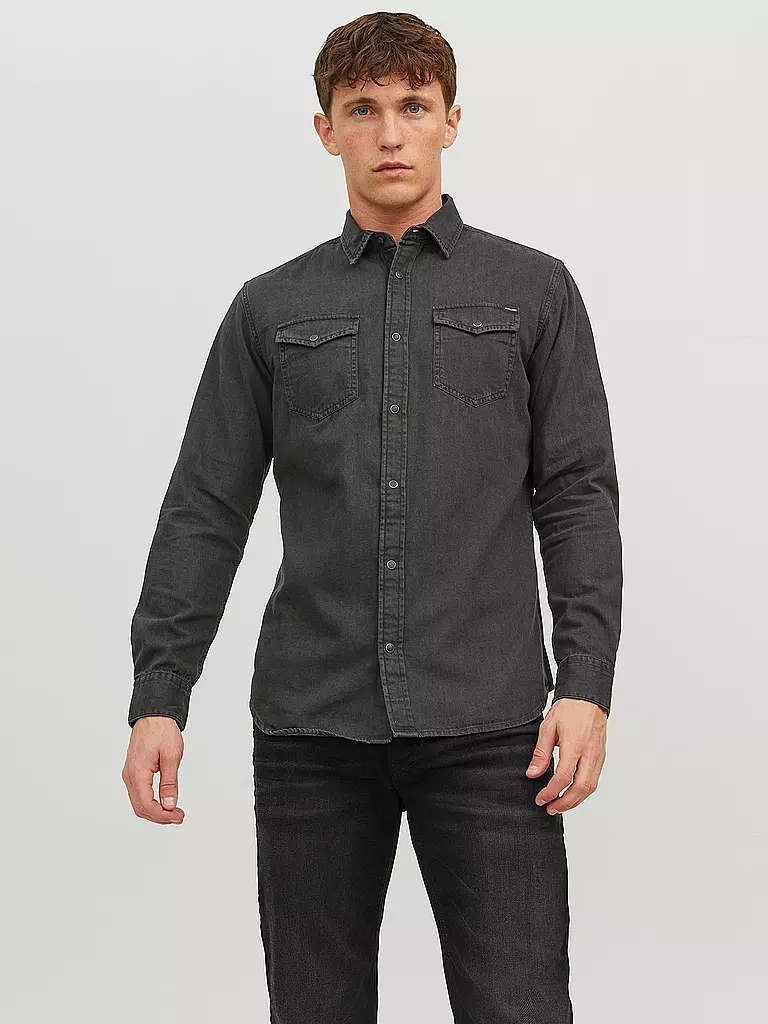 JACK & JONES | Jeanshemd Slim Fit Jjesheridan | schwarz