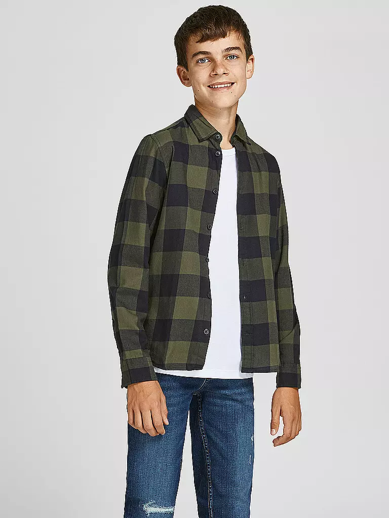 JACK & JONES | Jungen Hemd JJEGINGHAM | olive