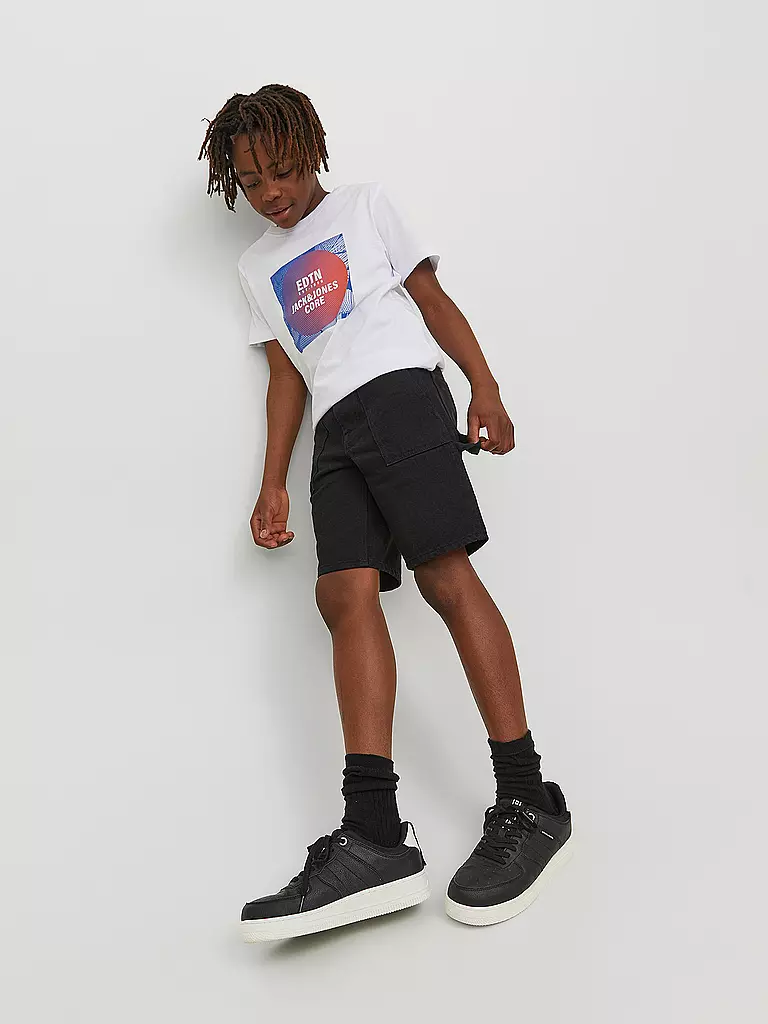 JACK & JONES | Jungen Jeans Shorts  JJITONY JJIUTILITY | schwarz