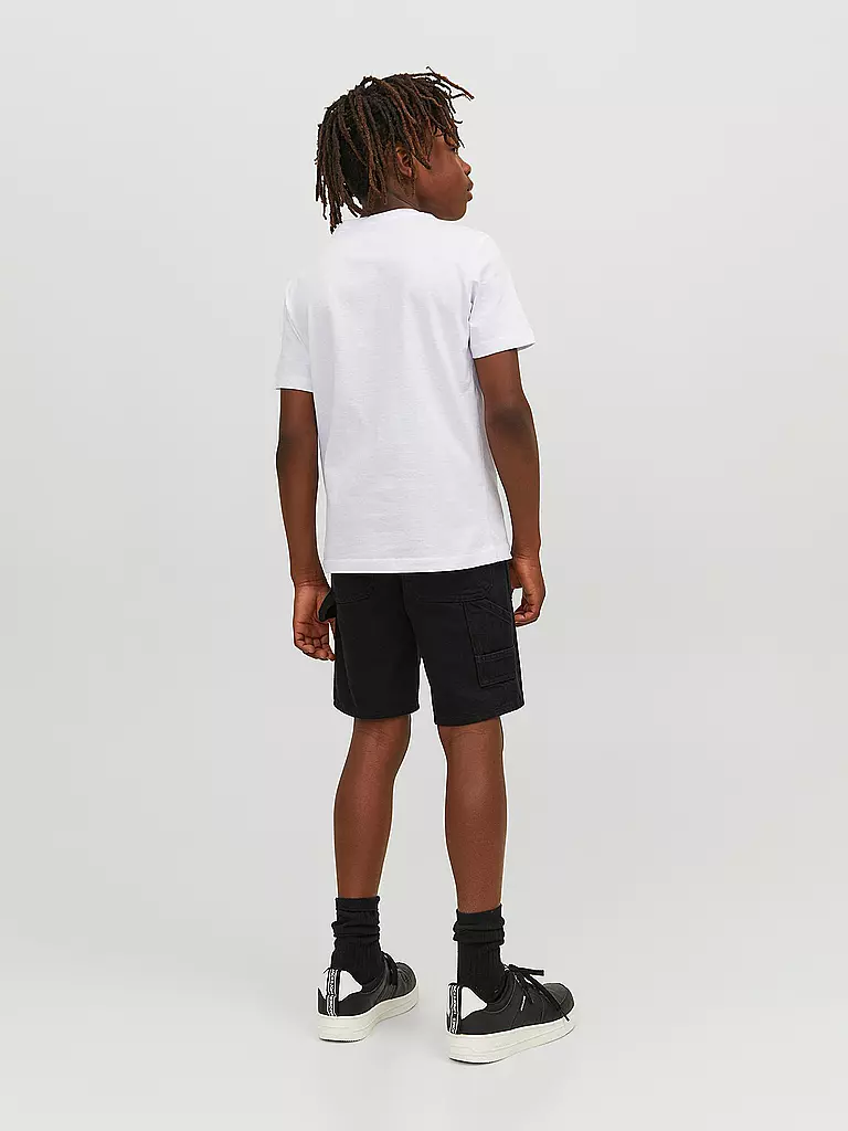 JACK & JONES | Jungen Jeans Shorts  JJITONY JJIUTILITY | schwarz