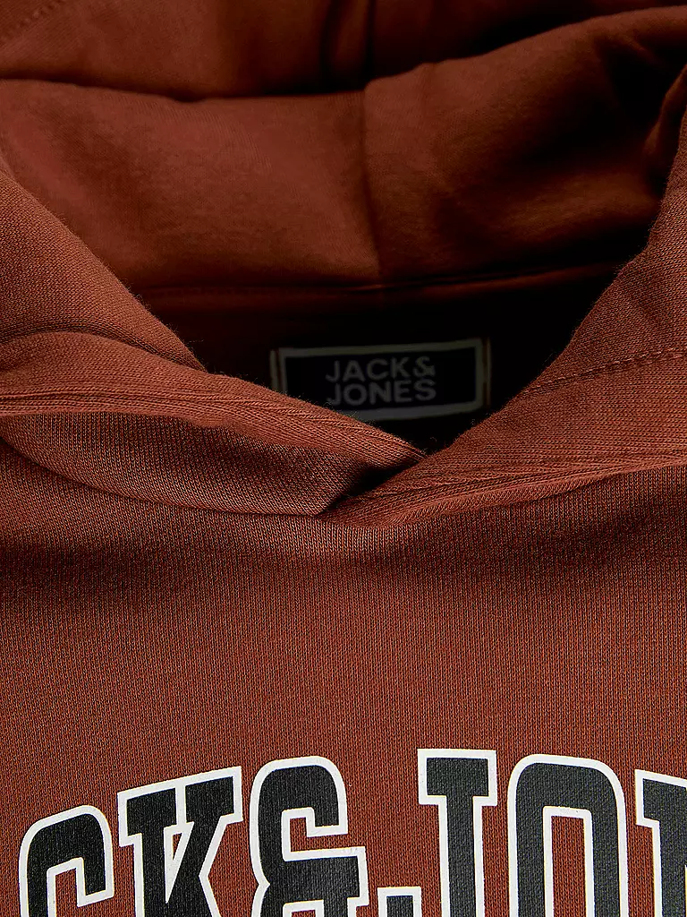 JACK & JONES | Jungen Kapuzensweater - Hoodie JJECALEB  | dunkelrot
