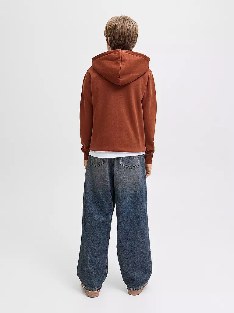 JACK & JONES | Jungen Kapuzensweater - Hoodie JJECALEB  | dunkelrot