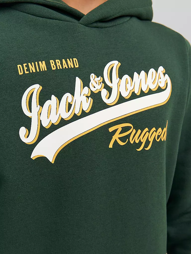 JACK & JONES | Jungen Kapuzensweater - Hoodie JJELOGO | dunkelgrün