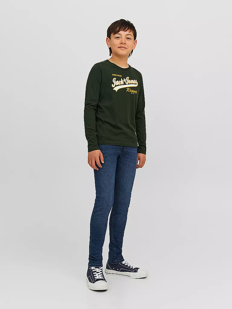 JACK & JONES | Jungen Langarmshirt JJELOGO | dunkelgrün