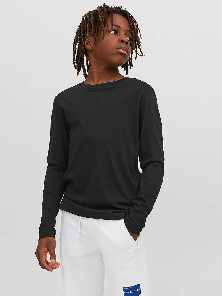 JACK & JONES | Jungen Langarmshirt JJEORGANIC  | schwarz