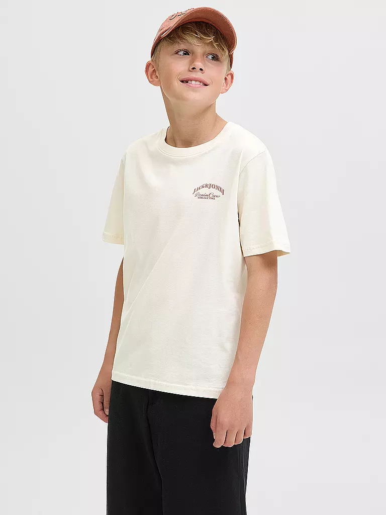 JACK & JONES | Jungen T-Shirt JJEBRANDES  | creme