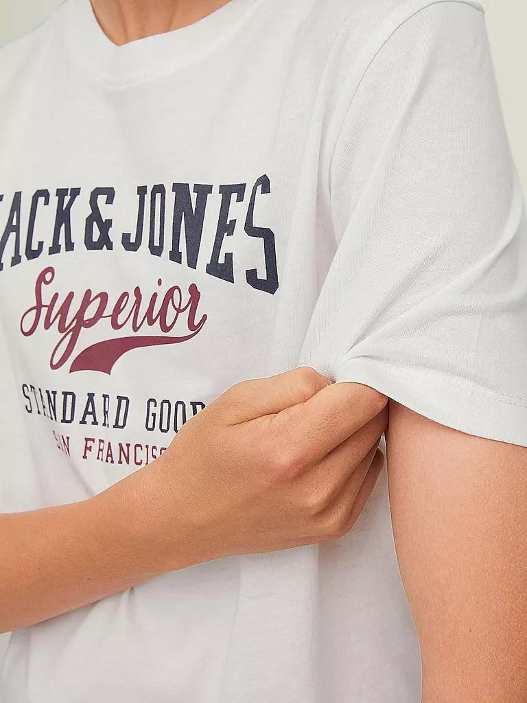 JACK & JONES | Jungen T-Shirt JJELOGO  | weiss