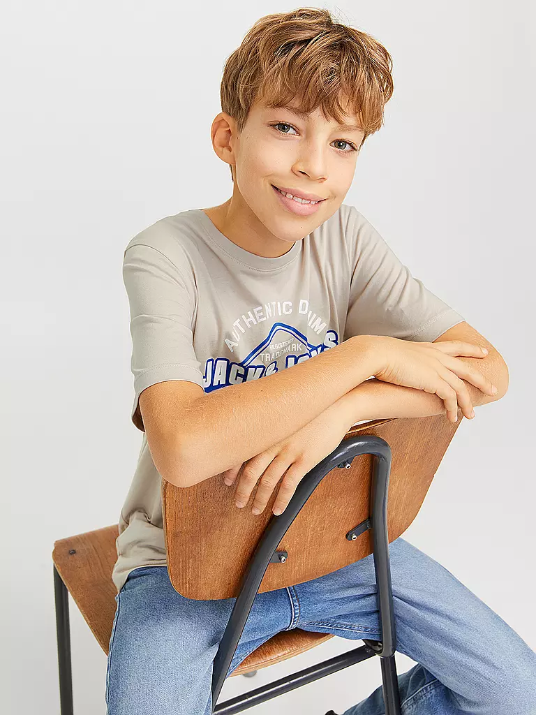 JACK & JONES | Jungen T-Shirt JJELOGO | beige