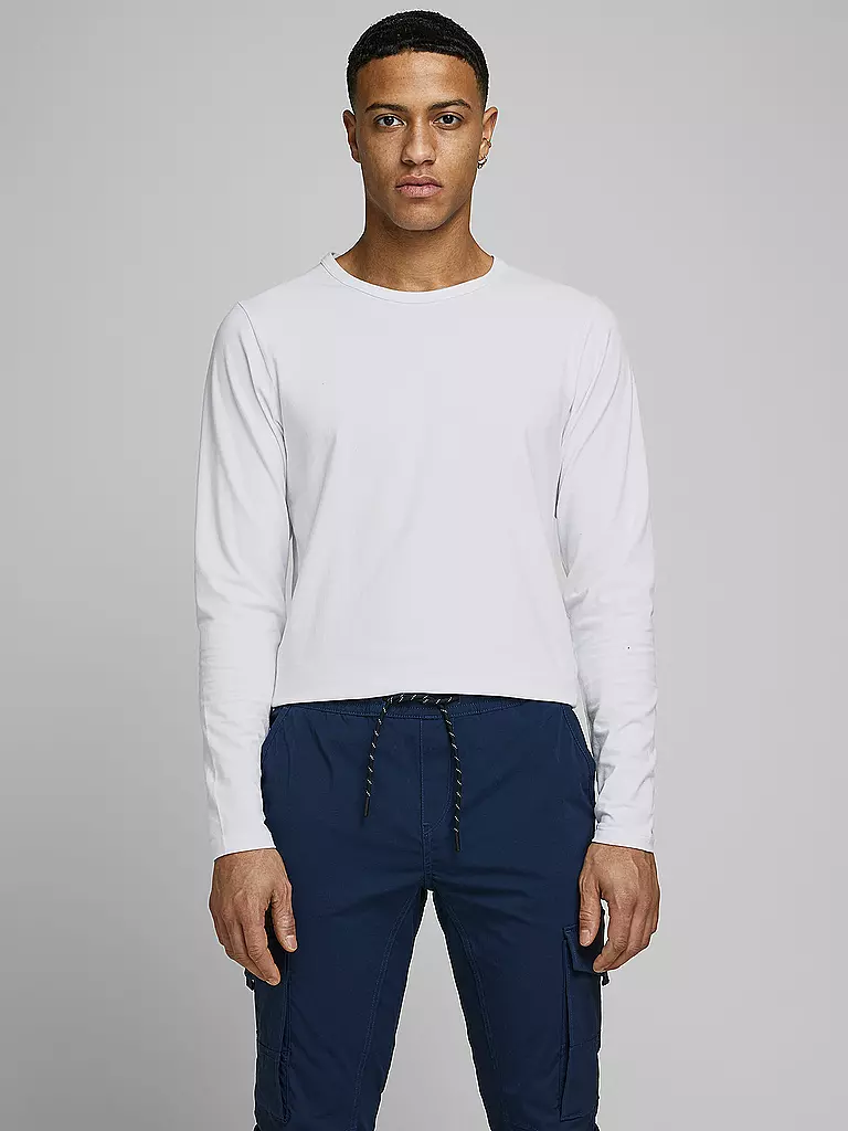 JACK & JONES | Langarmshirt MAERZ23/BASIC | weiss