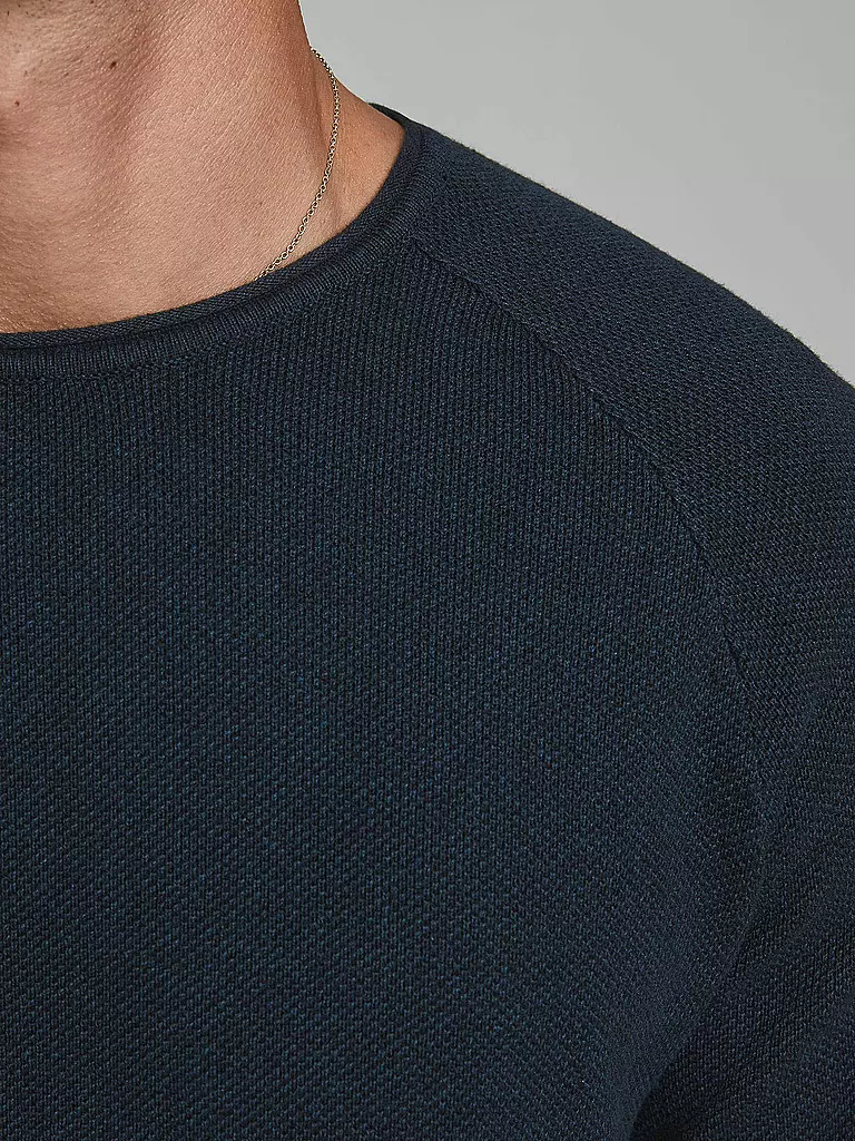 JACK & JONES | Pullover JJEHILL KNIT CREW | blau