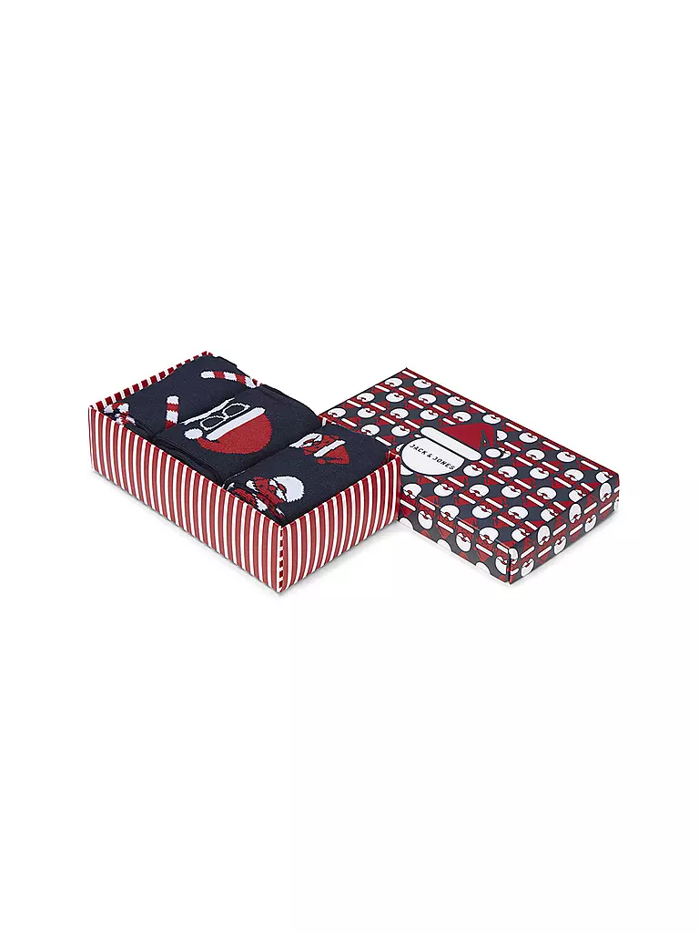 JACK & JONES | Socken-Geschenkbox 3-er "Santa" | blau