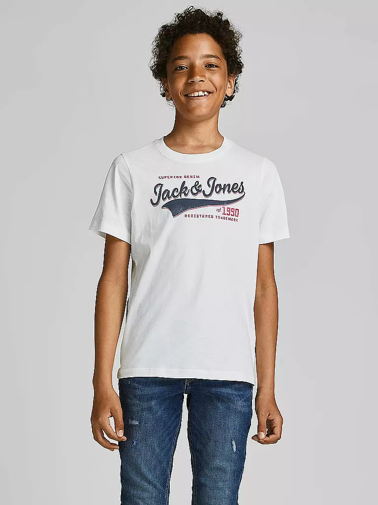 JACK & JONES | T Shirt JJELOGO  | weiß