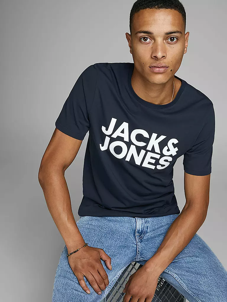 JACK & JONES | T-Shirt  JJECORP | blau