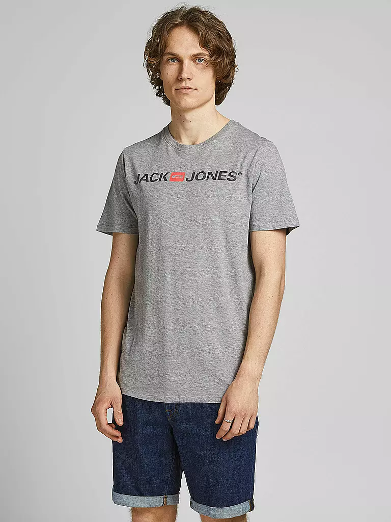 JACK & JONES | T-Shirt JJECORP | grau