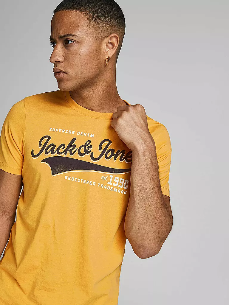 JACK & JONES | T-Shirt JJELOGO  | gelb