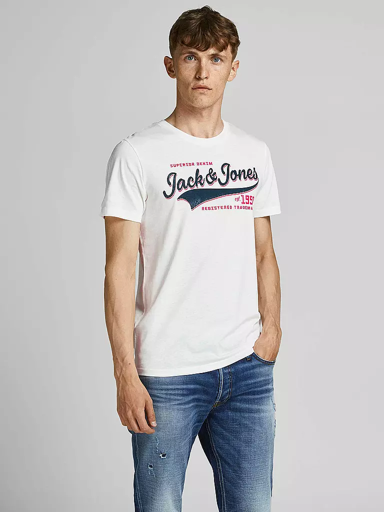 JACK & JONES | T-Shirt JJELOGO  | weiß