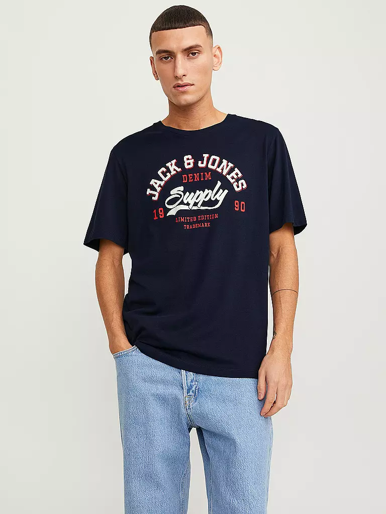 JACK & JONES | T-Shirt JJELOGO | dunkelblau