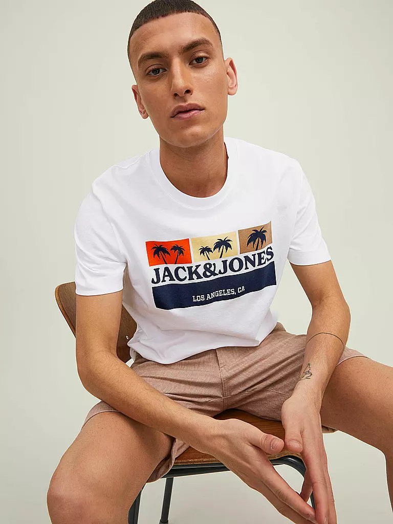 JACK & JONES | T-Shirt JORMALIBU  | weiss