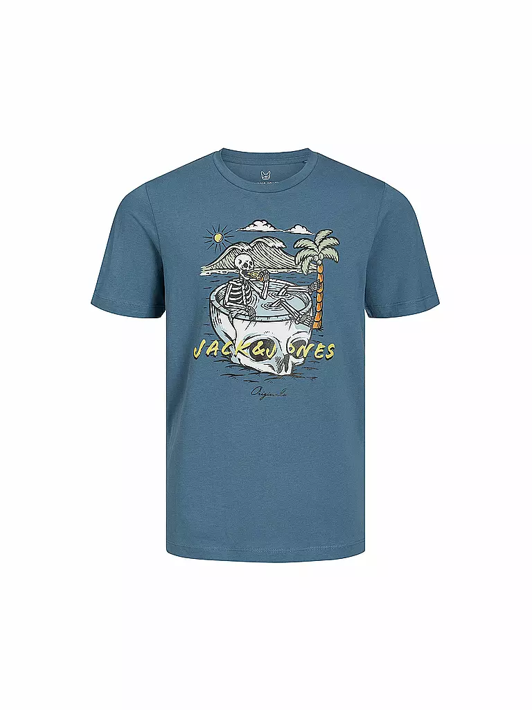 JACK & JONES | T-Shirt JORSUNNYSKULL  | blau