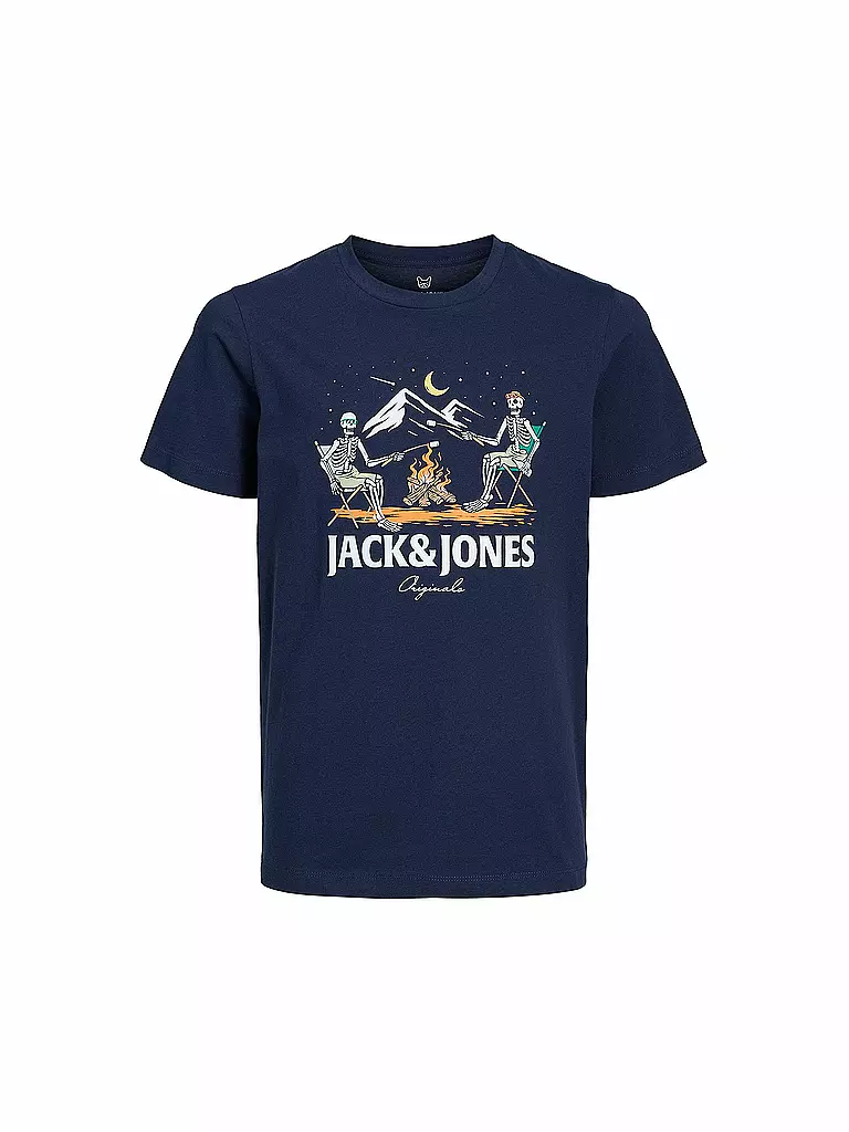 JACK & JONES | T-Shirt JORSUNNYSKULL  | dunkelblau