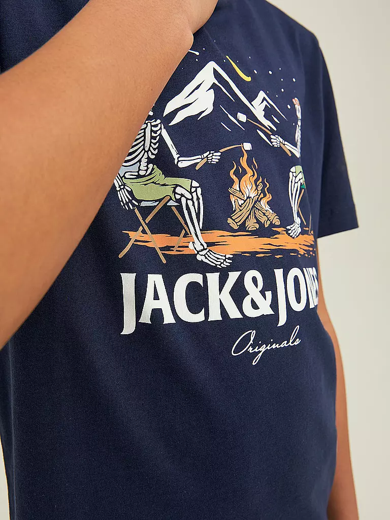 JACK & JONES | T-Shirt JORSUNNYSKULL  | dunkelblau