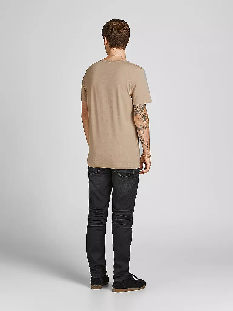 JACK & JONES | T-Shirt Slim Fit JJELOGO  | beige