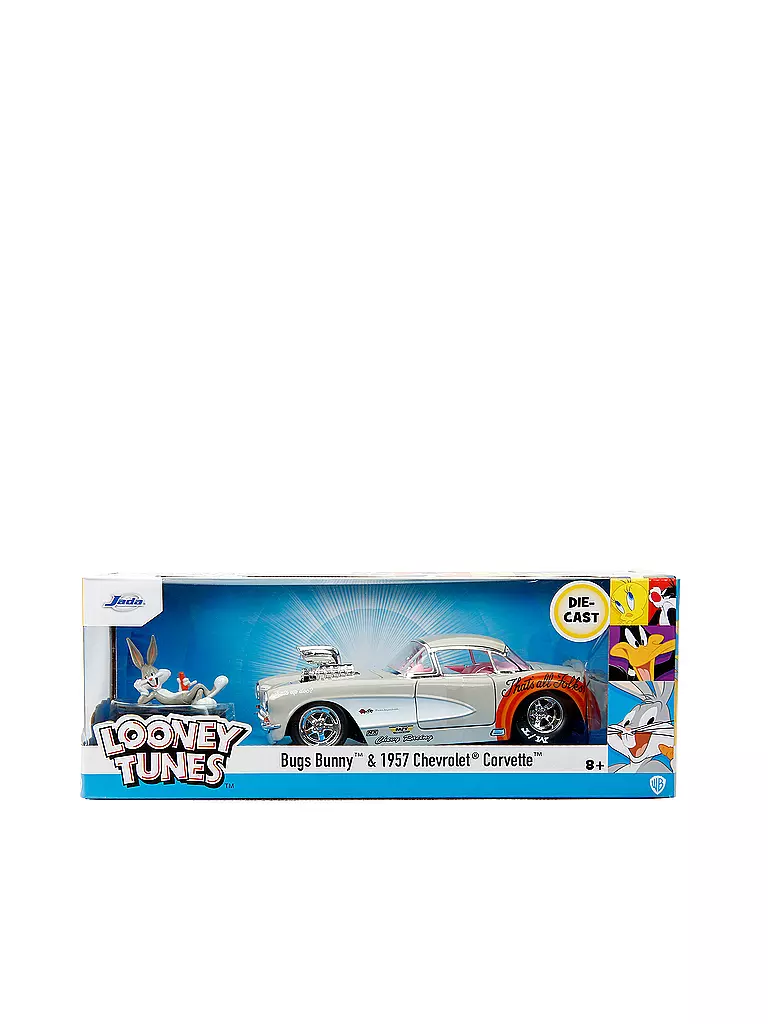 JADA | Bugs Bunny with 1957 Chevrolet Corvette – Looney Tunes - Jada 1/24 | silber