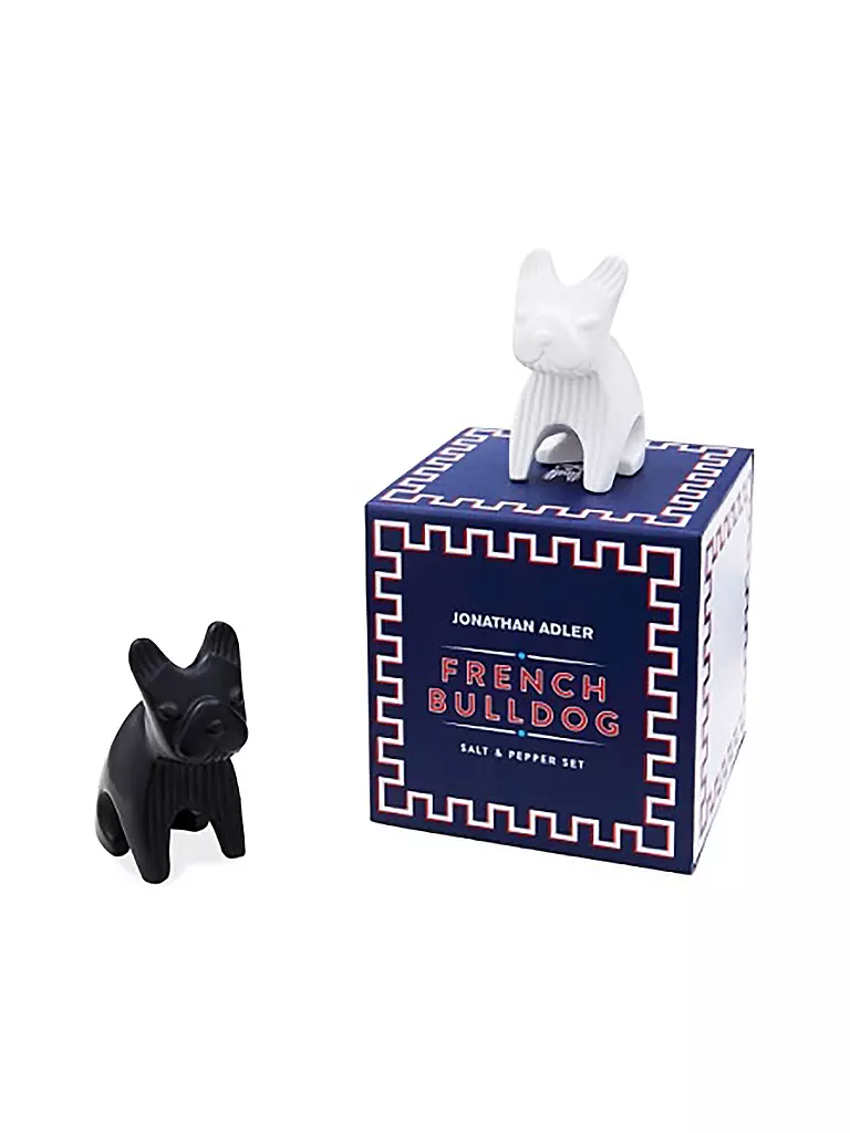 JONATHAN ADLER | Salz- und Pfefferstreuer FRENCH BULLDOG 7cm Black / White | schwarz