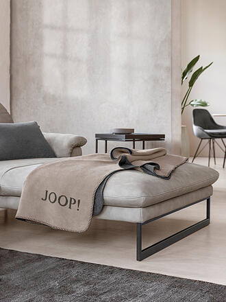 JOOP | Wohndecke - Plaid 150x200cm Uni Doubleface Stein/Anthrazit
