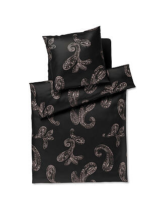 JOOP | Satin Bettwäsche PAISLEY 70x90cm/140x200cm Schwarz
