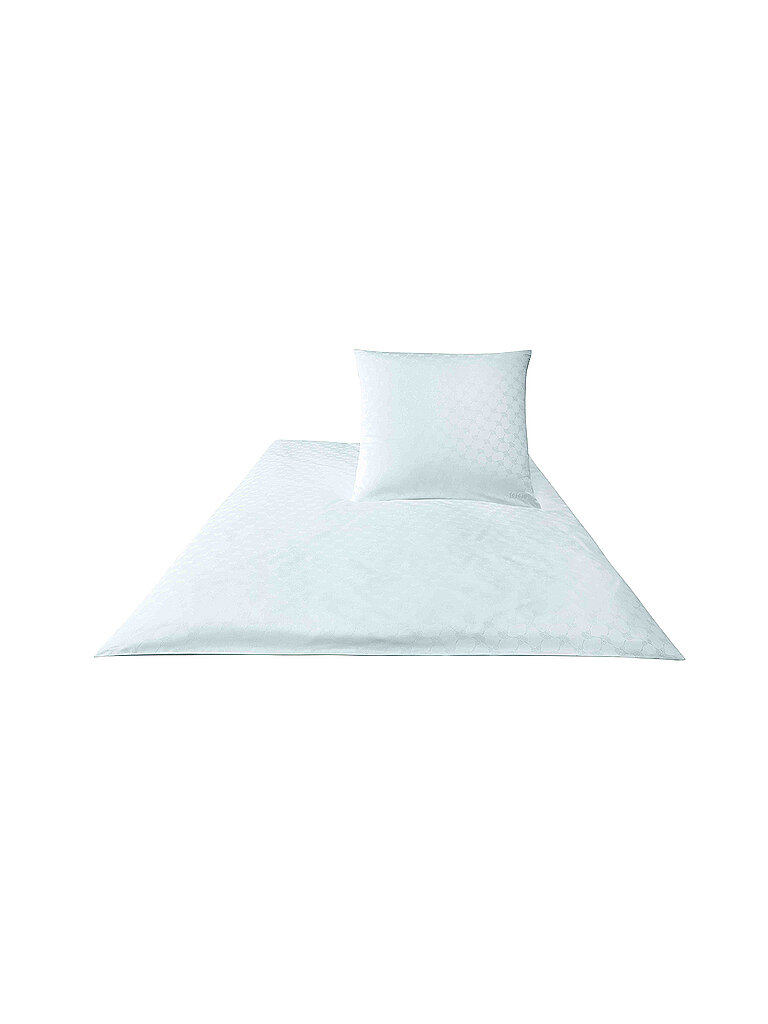 JOOP Ropa de cama de satén Cornflower 70x90cm / 140x200cm Blanco blanco
