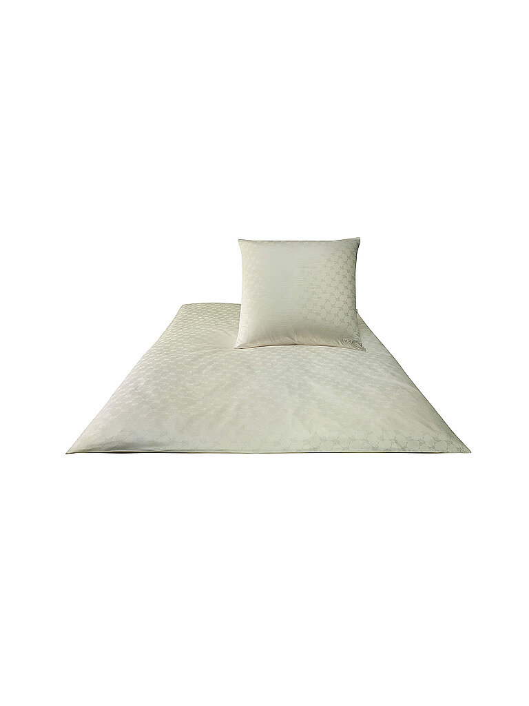 JOOP Ropa de cama de satén Cornflower 2x 70x90cm/200x200cm Natural crema