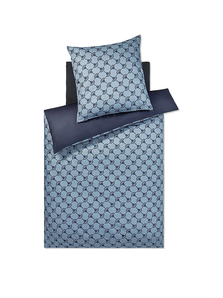 JOOP Satin Bettwäsche CORNFLOWER DOUBLE 70x90cm/140x200cm Deep Ocean dunkelblau