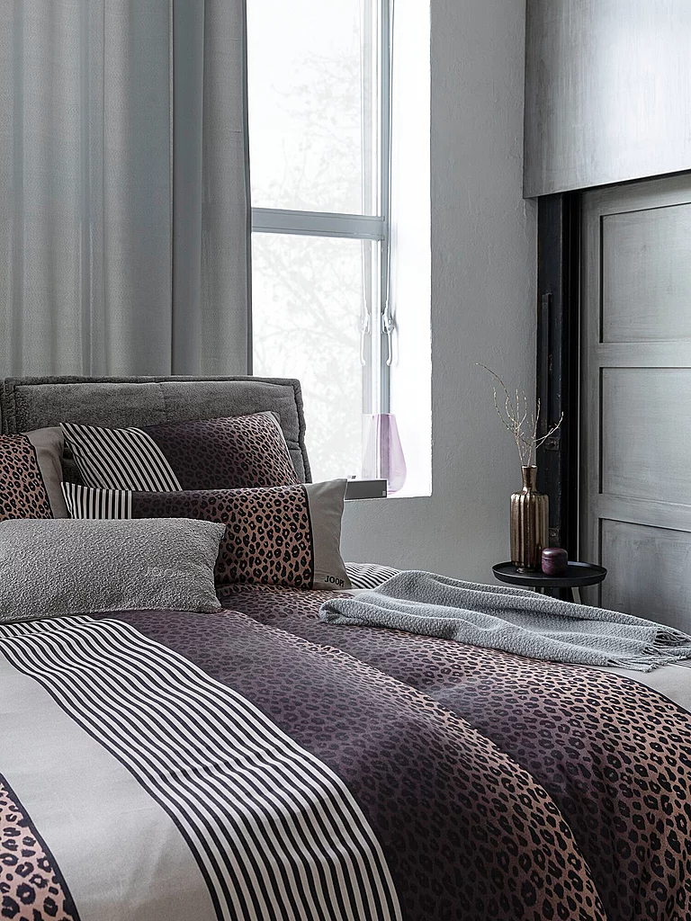 JOOP Ropa de cama de satén LEO 70x90cm / 140x220cm Stone gris