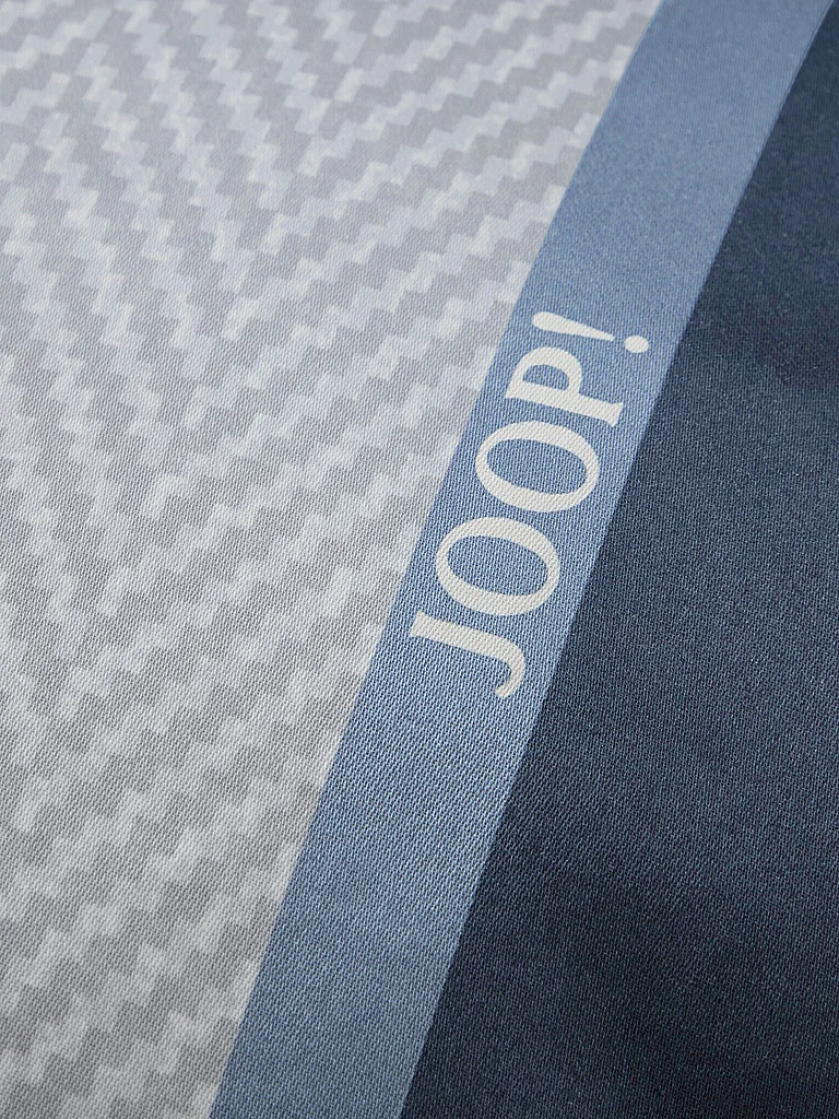JOOP Ropa de cama de satén HERRINGBONE STRIPES 70x90cm/140x220cm Ocean azul oscuro