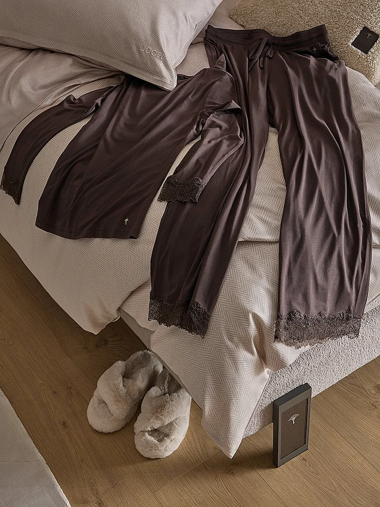 JOOP Ropa de cama de satén HERRINGBONE 70x90cm/140x200cm Crema beige