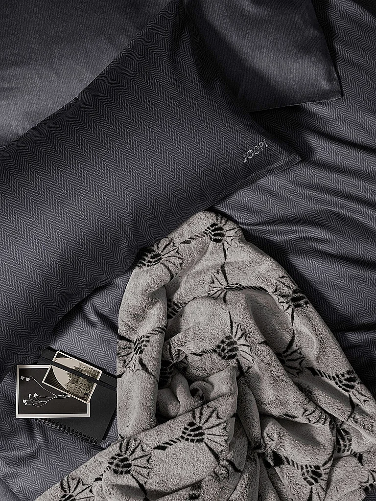 JOOP Ropa de cama de satén HERRINGBONE 70x90cm/140x220cm Stone gris