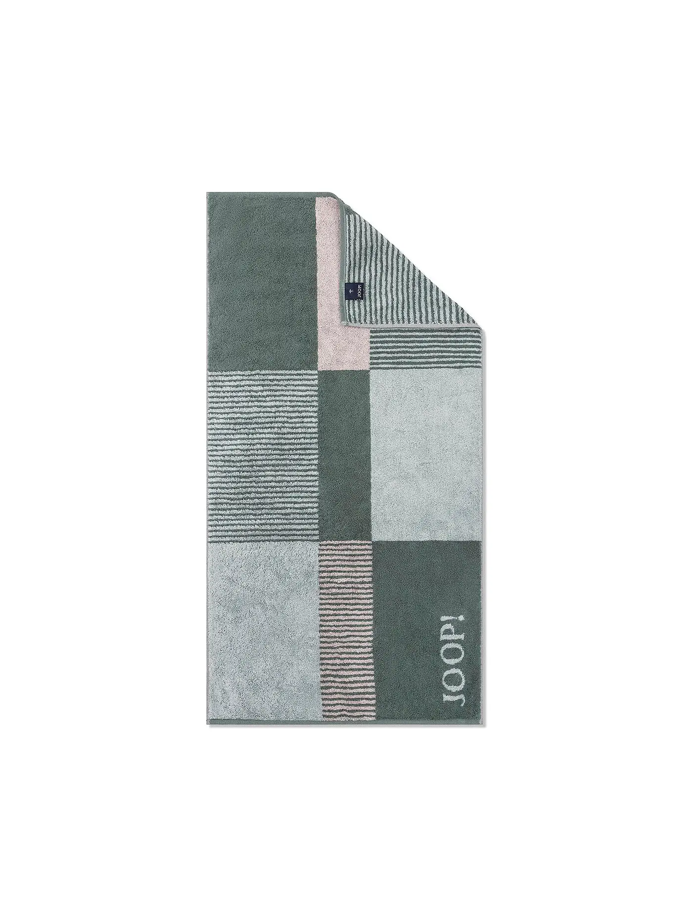 JOOP | Handtuch 50x100cm DIVIDED SQUARES Aqua  | dunkelgrün