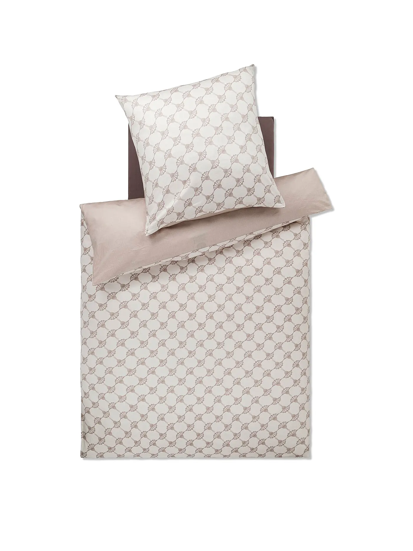 JOOP | Satin Bettwäsche CORNFLOWER DOUBLE  70x90cm/140x200cm Deep Ocean | beige