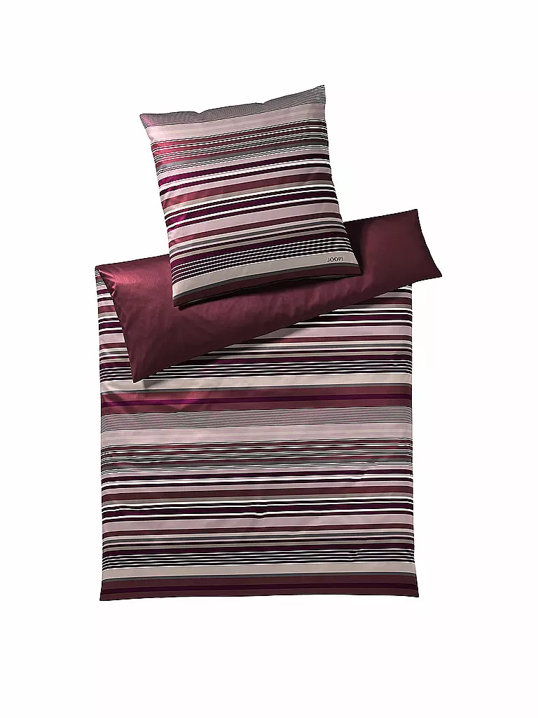 JOOP | Satin Bettwäsche 70x90cm/140x200cm Micro Lines Rose | beere