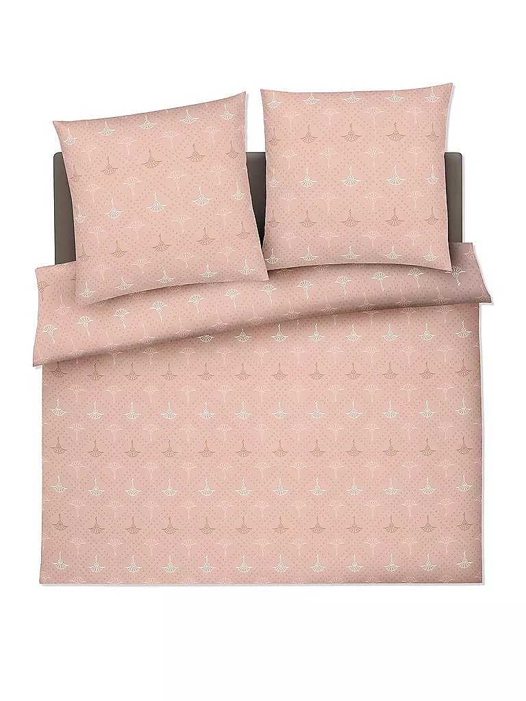 JOOP | Satin Bettwäsche CORNFLOWER CHARM 2x 70x90cm/200x200cm Nude | beige