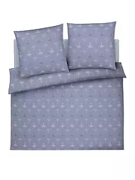 JOOP | Satin Bettwäsche CORNFLOWER CHARM 2x 70x90cm/200x200cm Vanille | hellblau